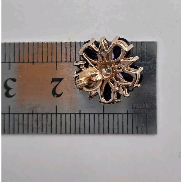 Rose Gold Plated 925 Sterling Silver Earrings Marquise Amethyst Gemstone Stud - Picture 6 of 7